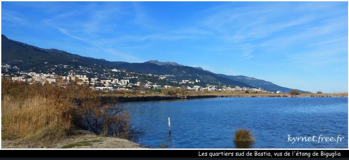 Bastia , vue de l'étang de Biguglia